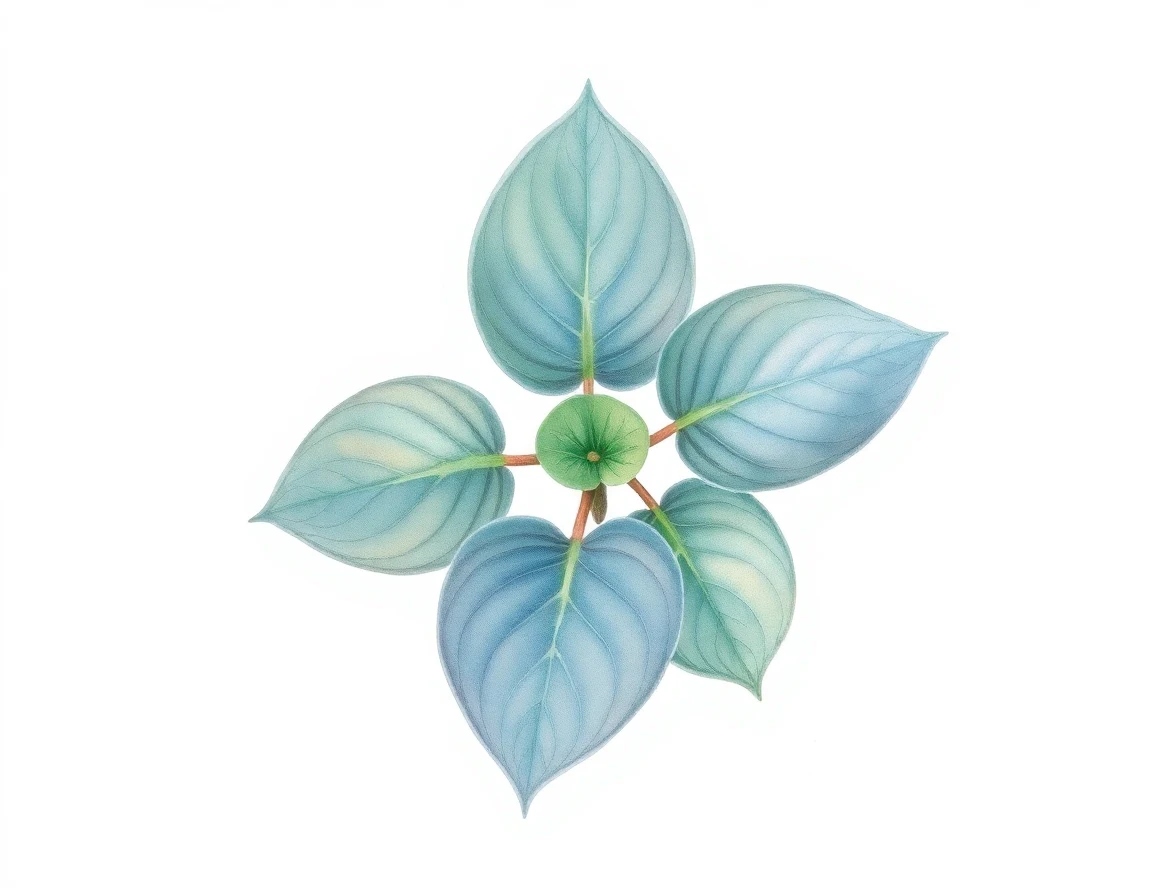 Watercolor illustration of Hosta 'Fleeta's Fantasy'