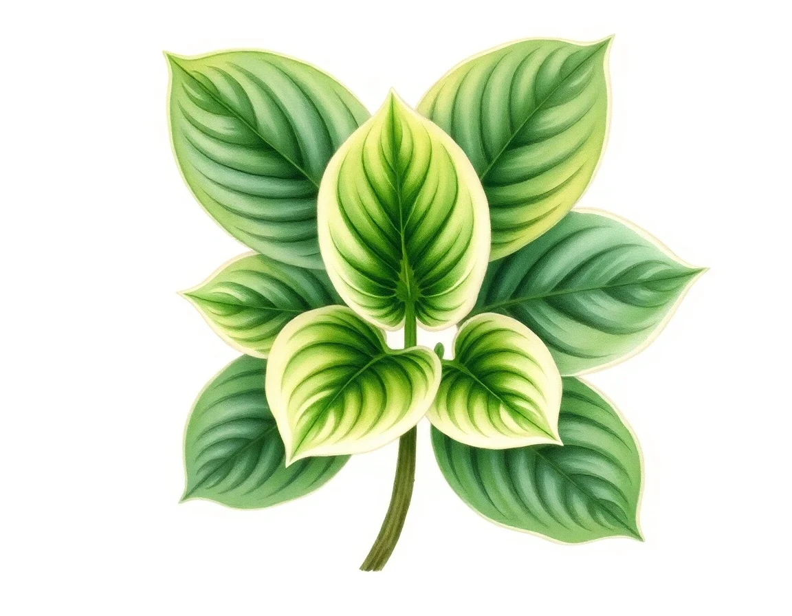 Watercolor illustration of Hosta 'For Your Eyes Only'