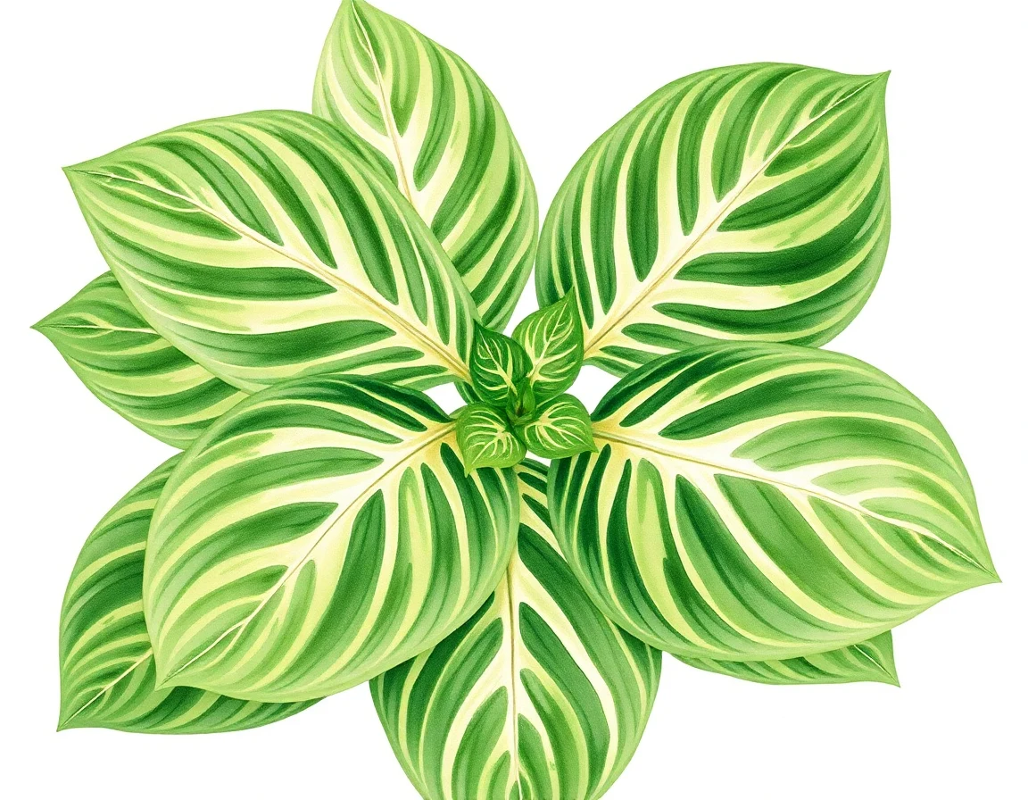 Watercolor illustration of Hosta 'Fortunei Gigantea'