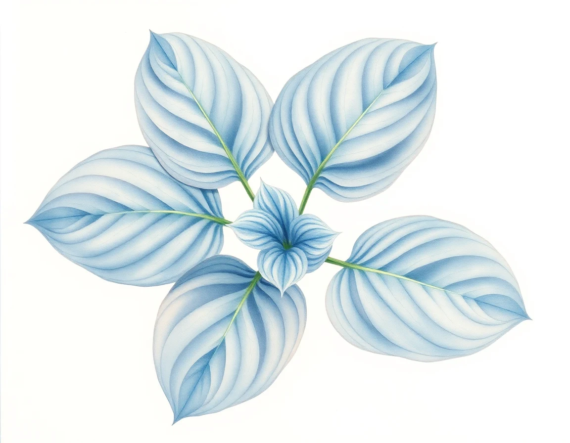 Watercolor illustration of Hosta 'Fountainhead'