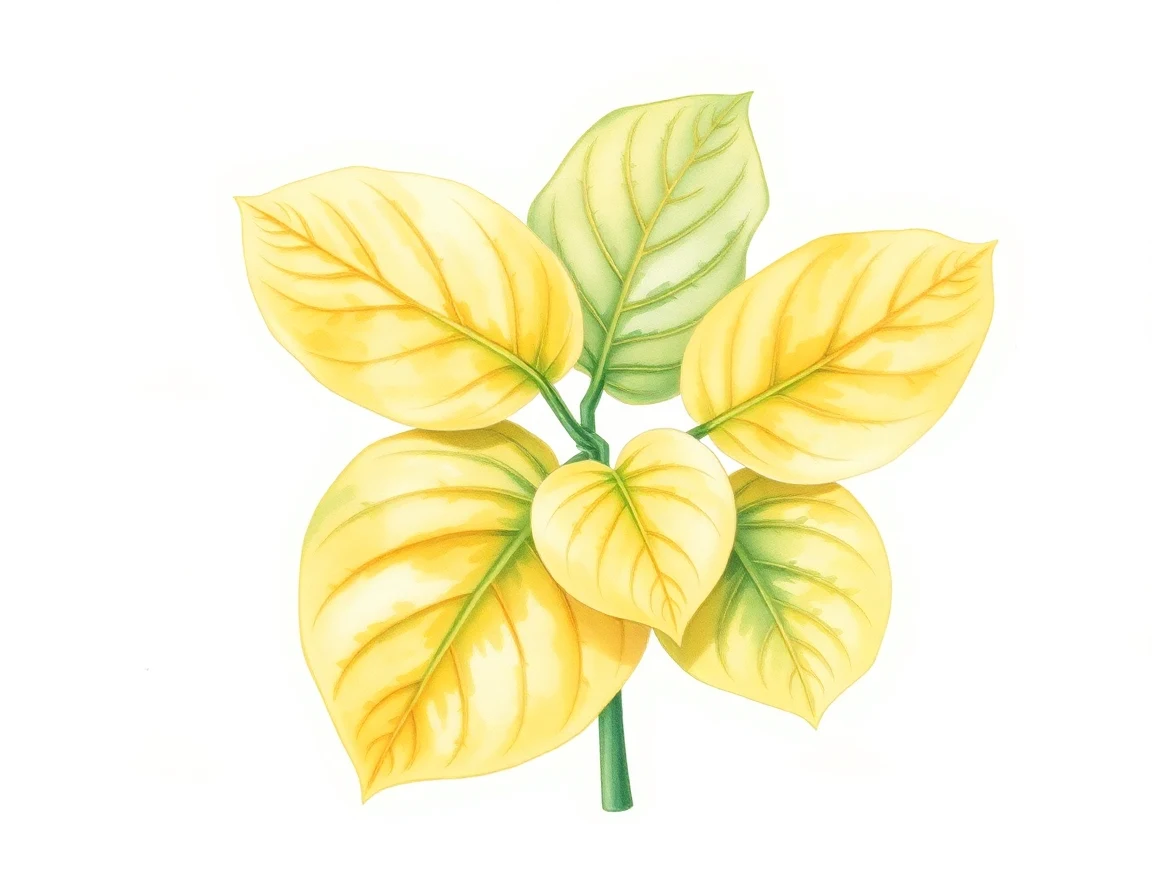 Watercolor illustration of Hosta 'Foxfire Destiny's Child'