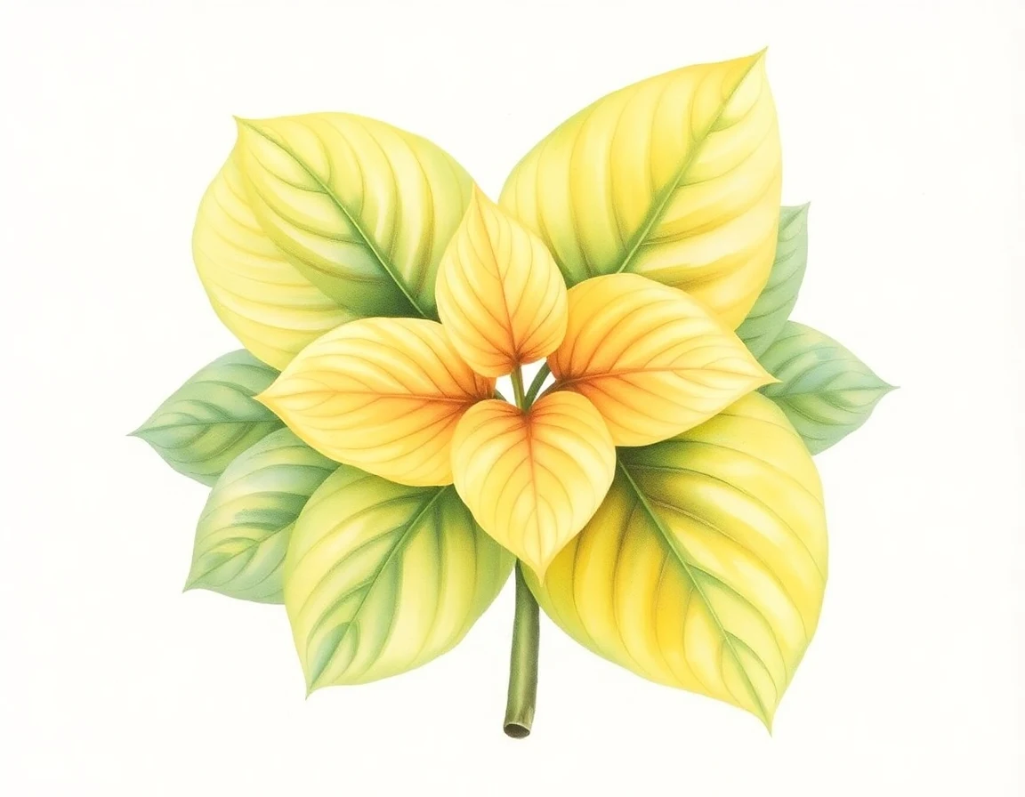 Watercolor illustration of Hosta 'Frances Williams Baby'