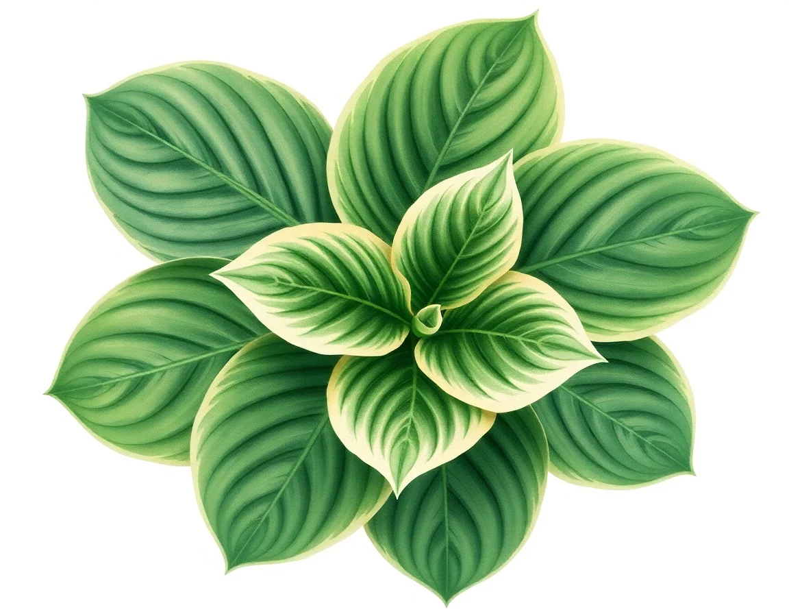 Watercolor illustration of Hosta 'Franc's Fight Nite'