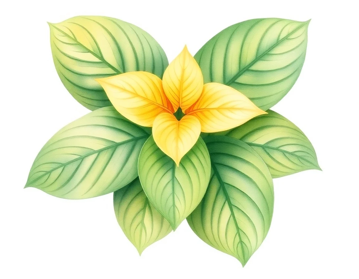 Watercolor illustration of Hosta 'Franc's Trailer Jon'