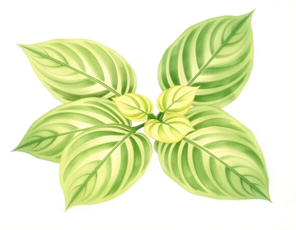 Watercolor illustration of Hosta 'Friendly Dragon'