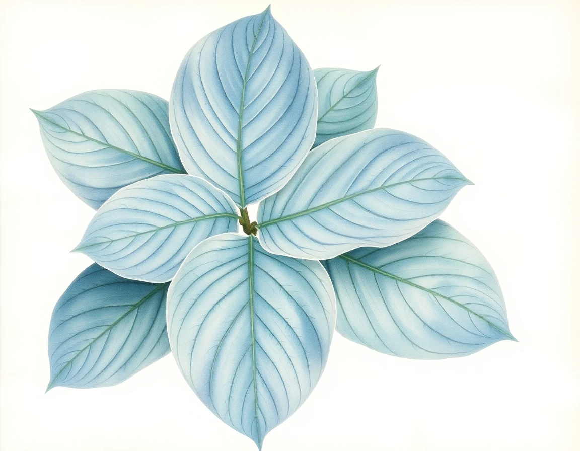 Watercolor illustration of Hosta 'Frozen Jacket'