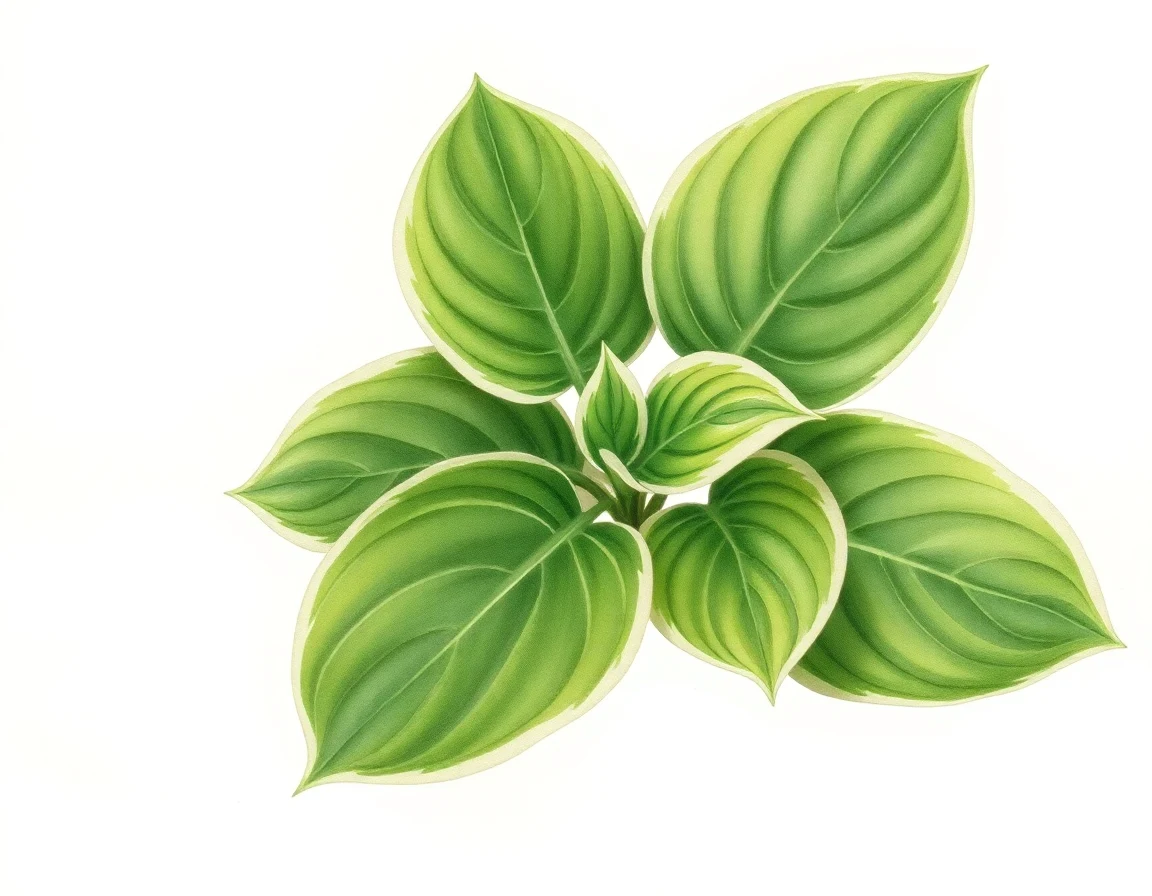 Watercolor illustration of Hosta 'Gadzooks'