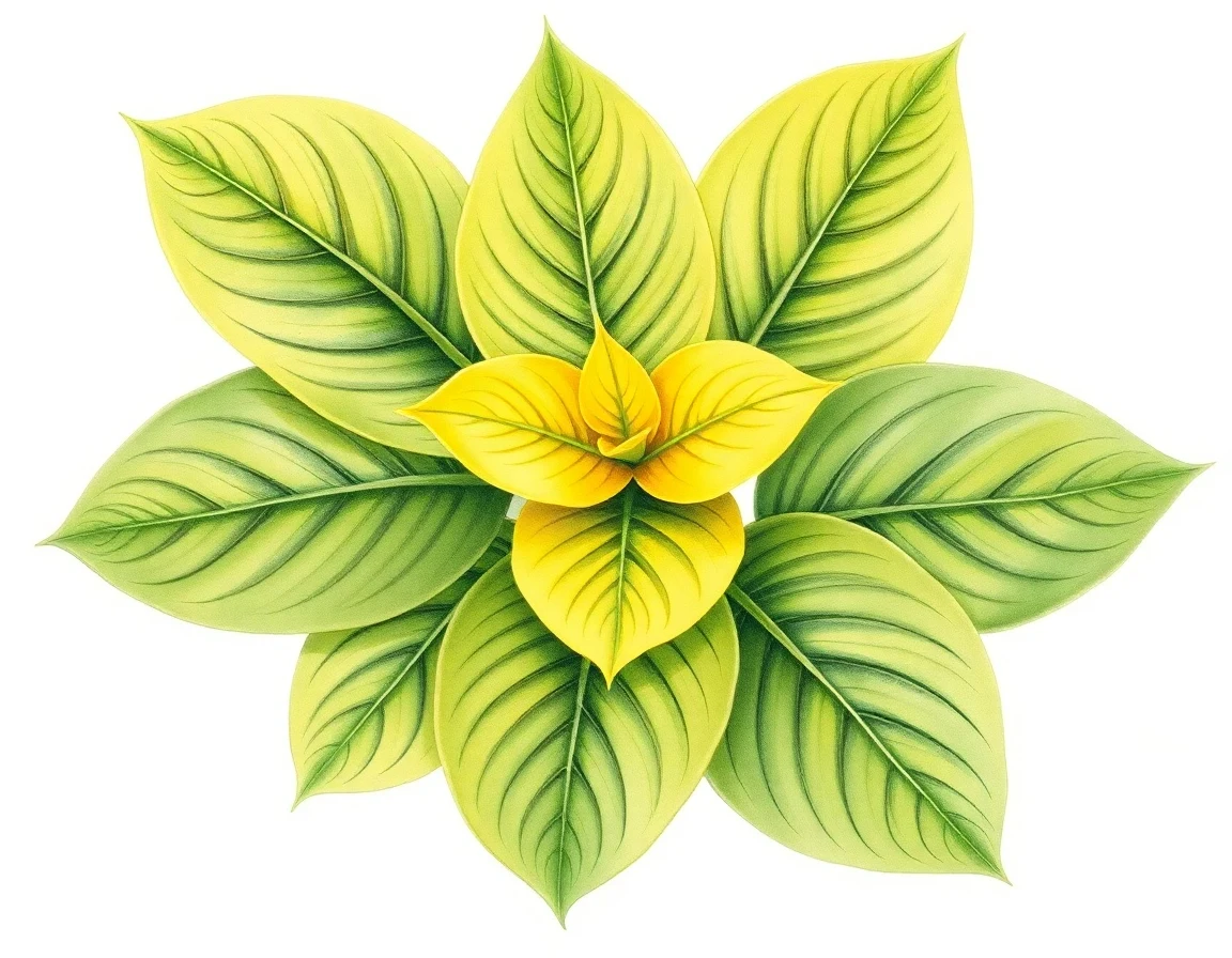 Watercolor illustration of Hosta 'Gilded Cup'