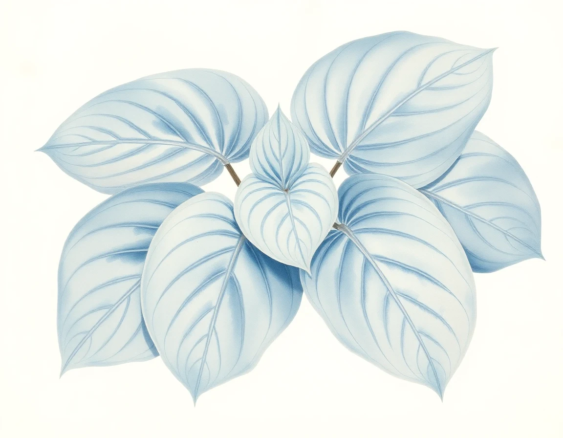Watercolor illustration of Hosta 'Glory Hallelujah'