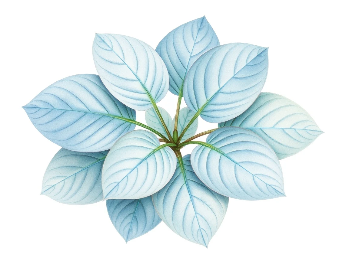 Watercolor illustration of Hosta 'Go Go Mom'