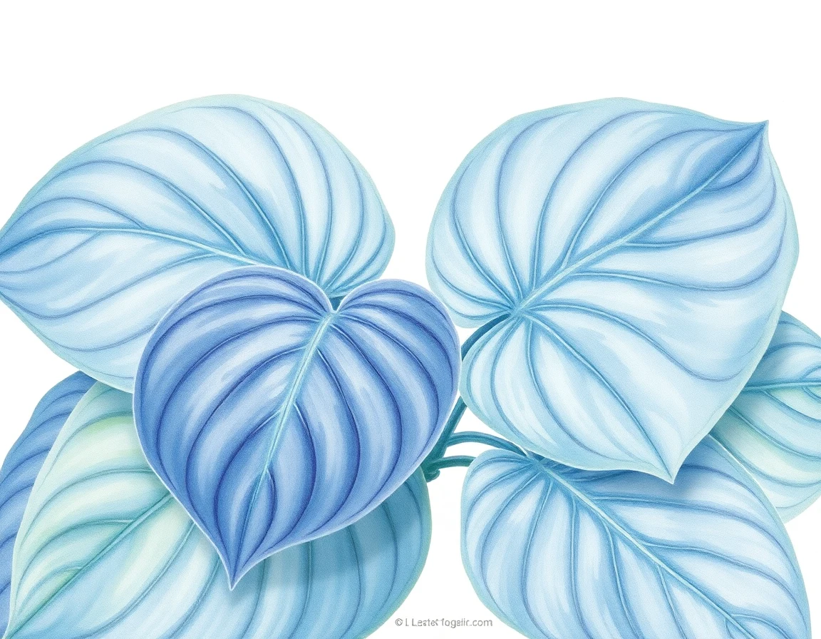Watercolor illustration of Hosta 'Golden Circles'