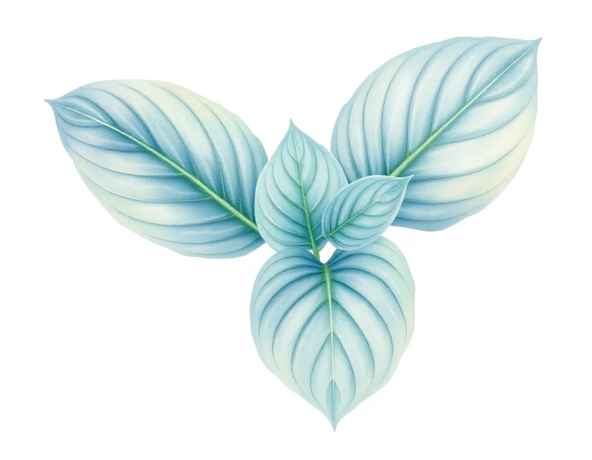 Watercolor illustration of Hosta 'Golden Eagle'