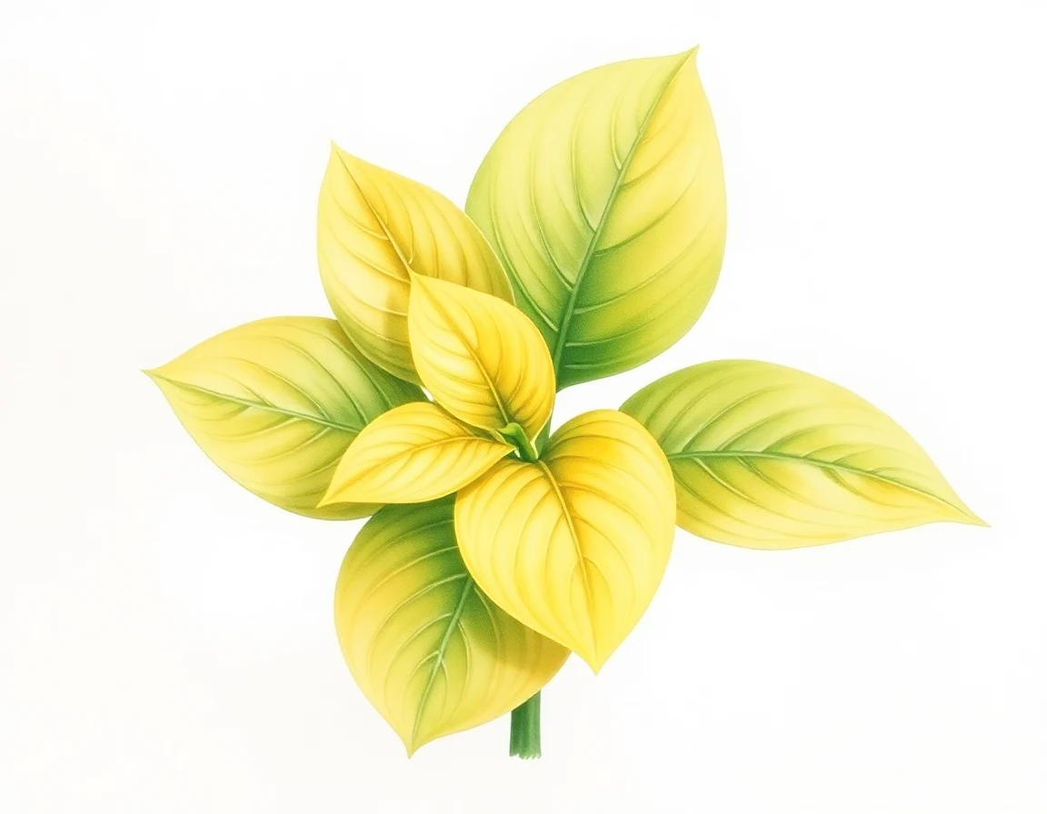Watercolor illustration of Hosta 'Golden Goal'