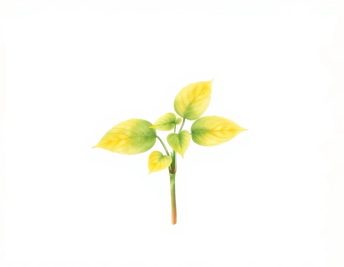 Watercolor illustration of Hosta 'Golden Oriole'