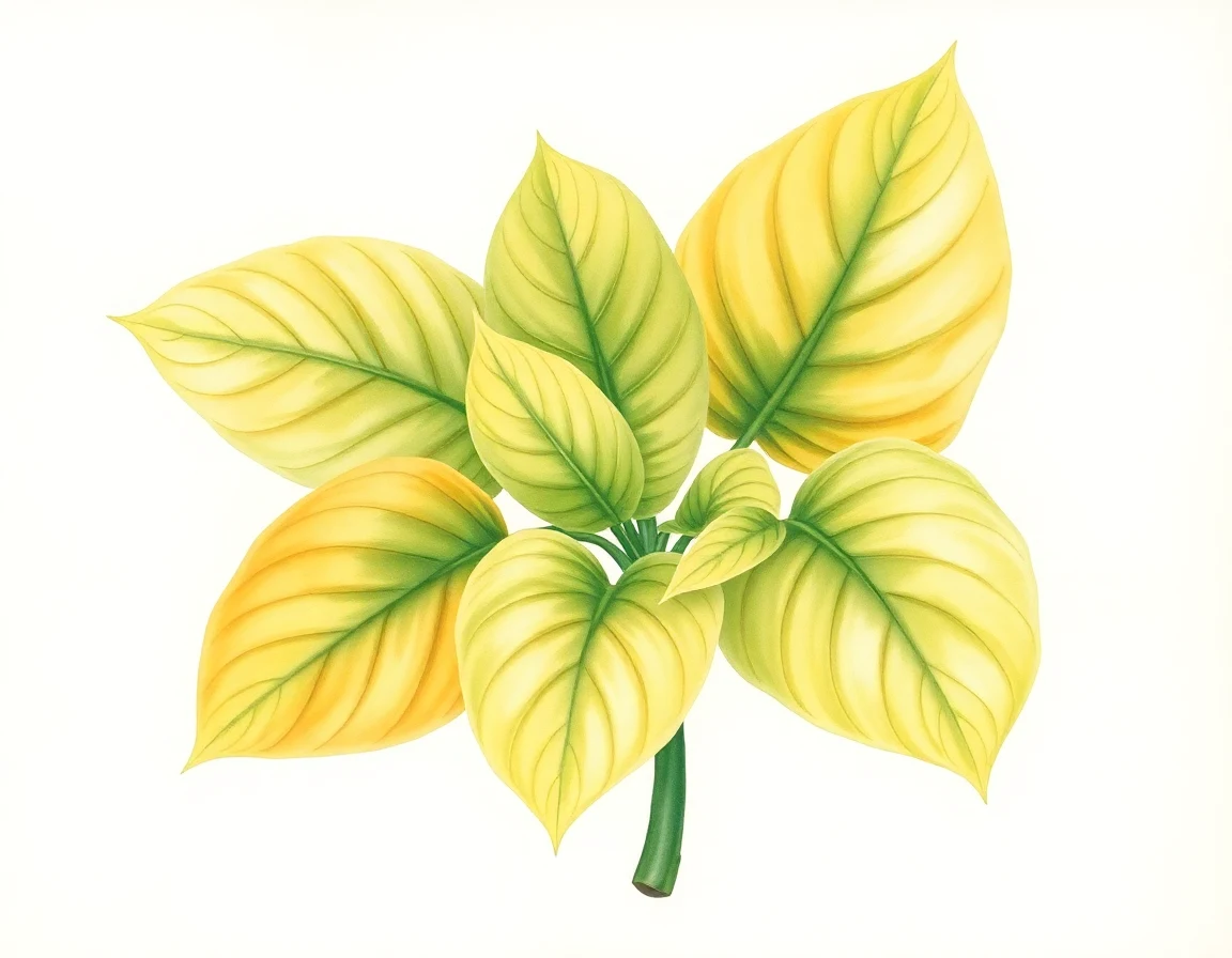 Watercolor illustration of Hosta 'Golden Pearls'