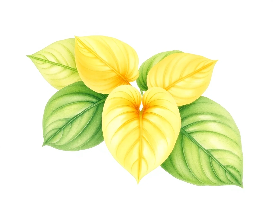 Watercolor illustration of Hosta 'Golden Waffles'