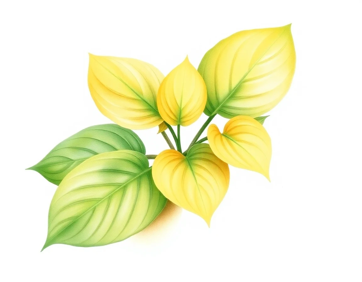 Watercolor illustration of Hosta 'Golden Wiggler'
