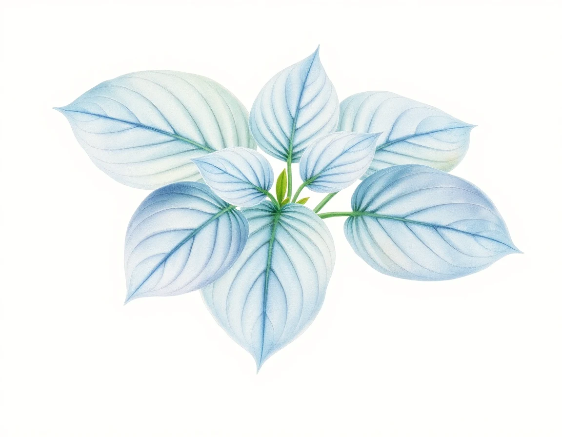 Watercolor illustration of Hosta 'Golden Years'