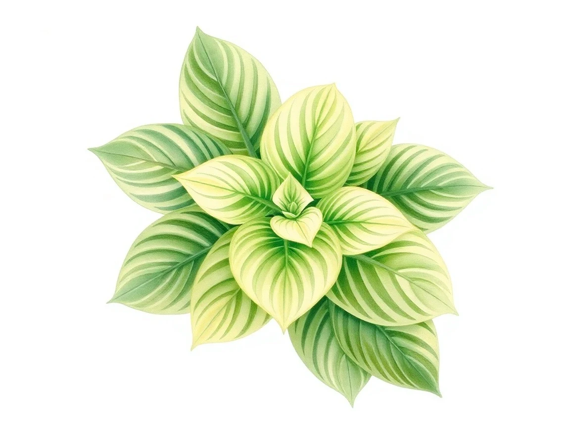 Watercolor illustration of Hosta 'Goober'