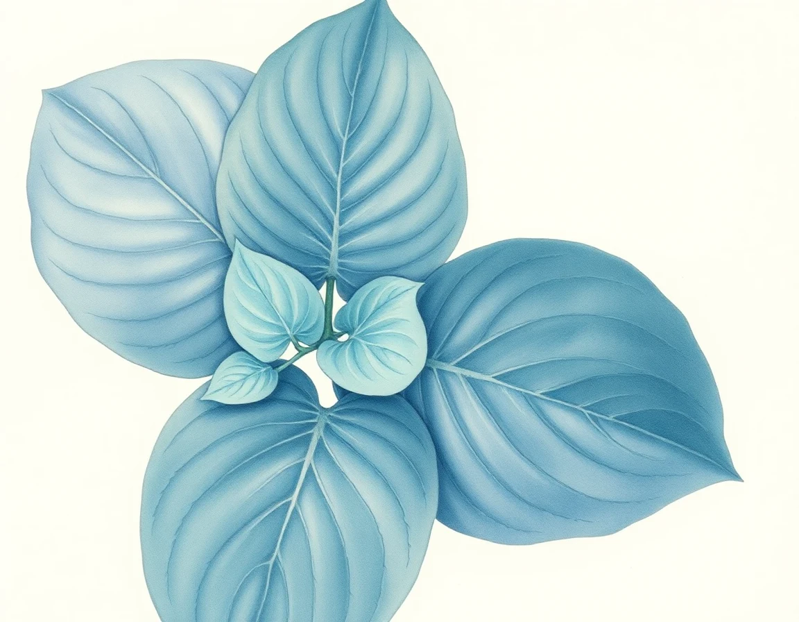 Watercolor illustration of Hosta 'Good Golly Miss Molly'