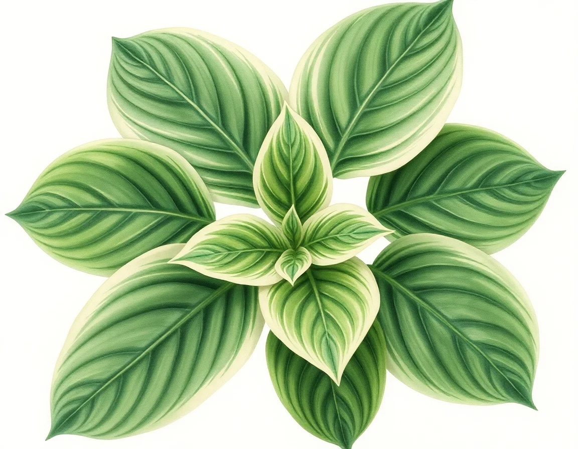 Watercolor illustration of Hosta 'Good Lovin'
