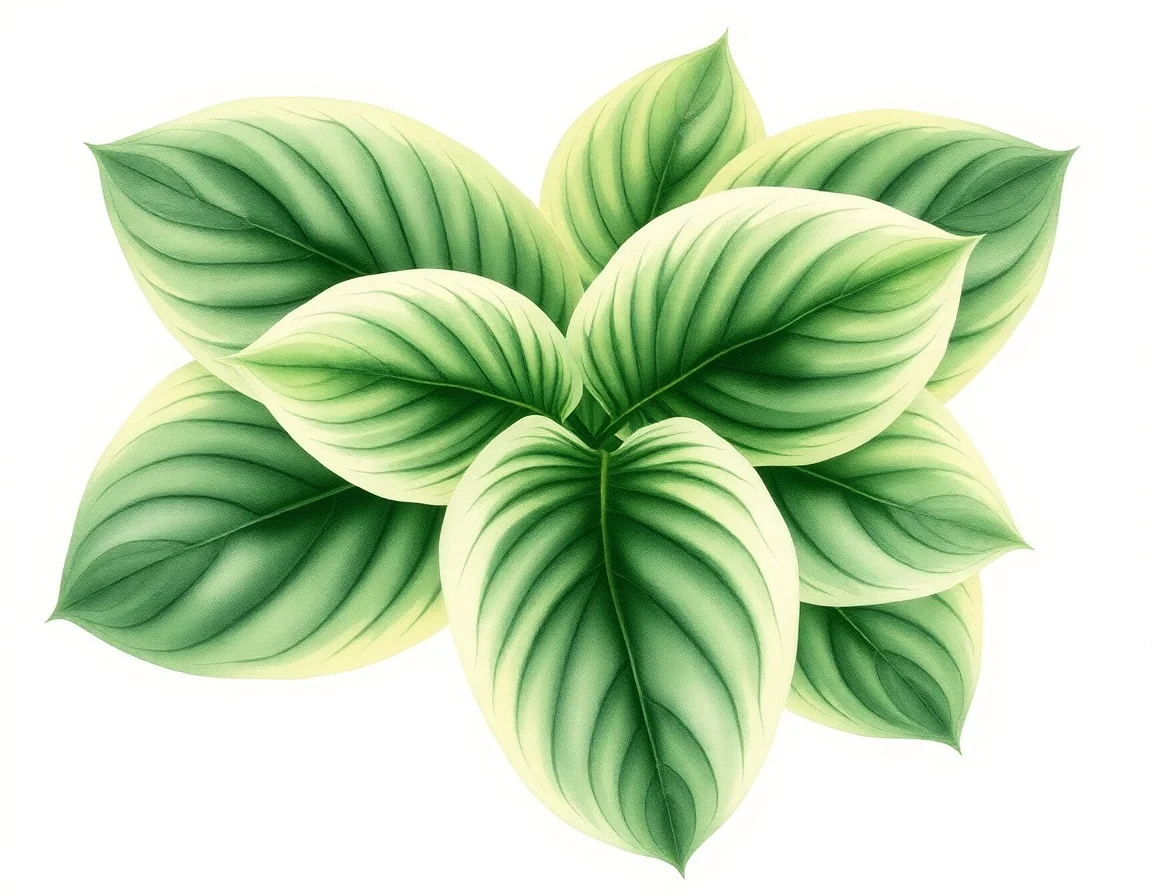 Watercolor illustration of Hosta 'Good Night Irene'