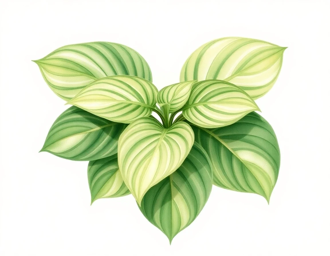 Watercolor illustration of Hosta 'Goosebumps'