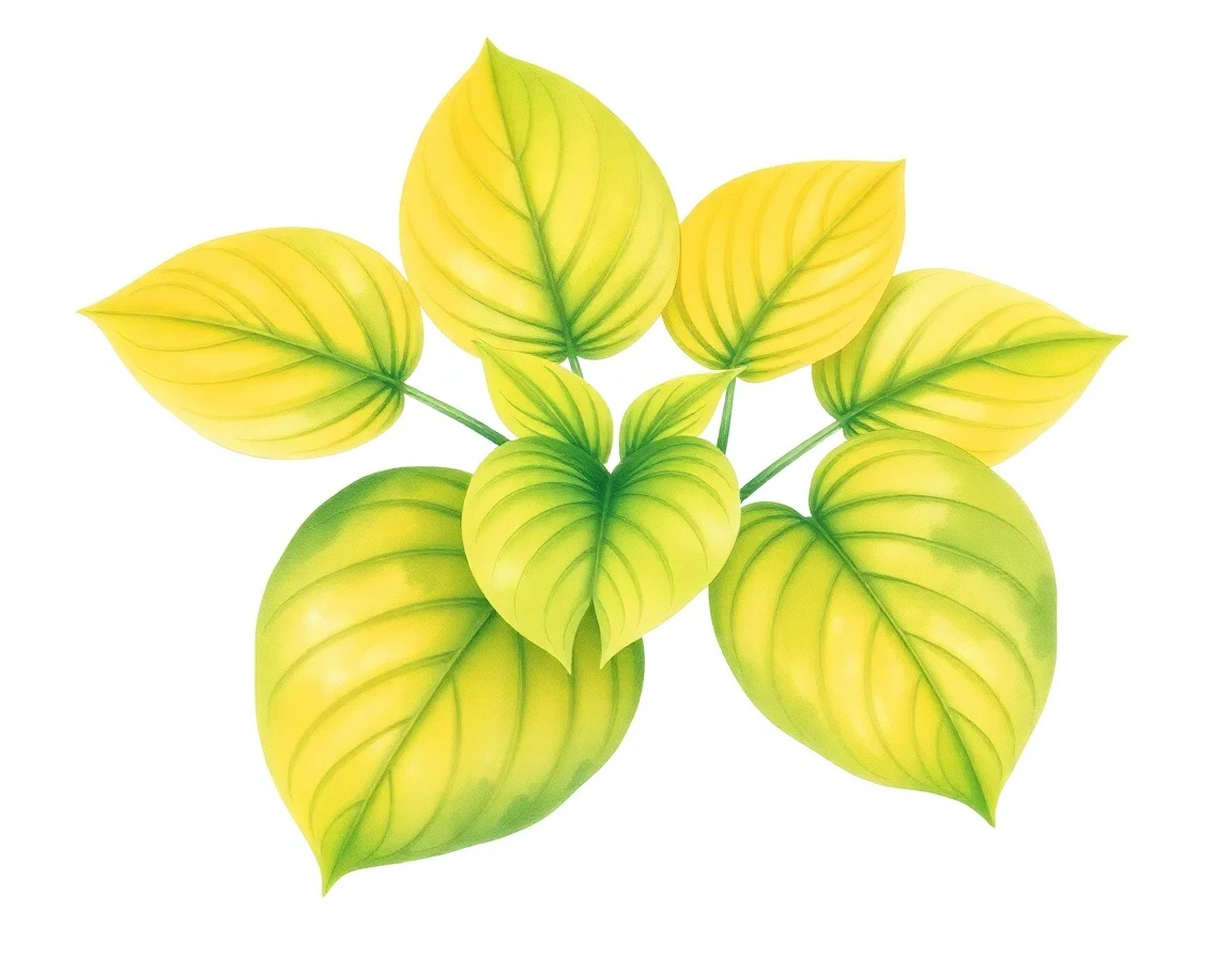 Watercolor illustration of Hosta 'Gosan Gold Midget'