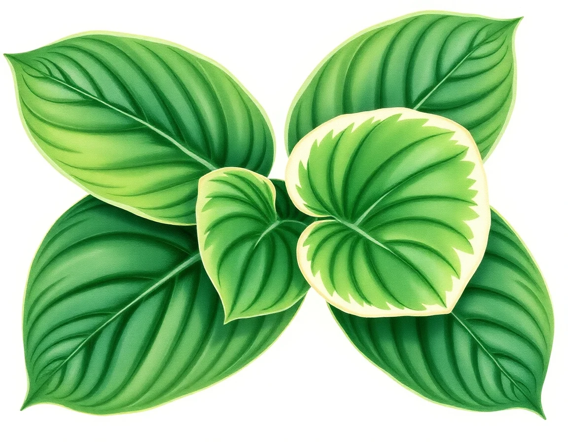 Watercolor illustration of Hosta 'Gosan Moon Skirt'
