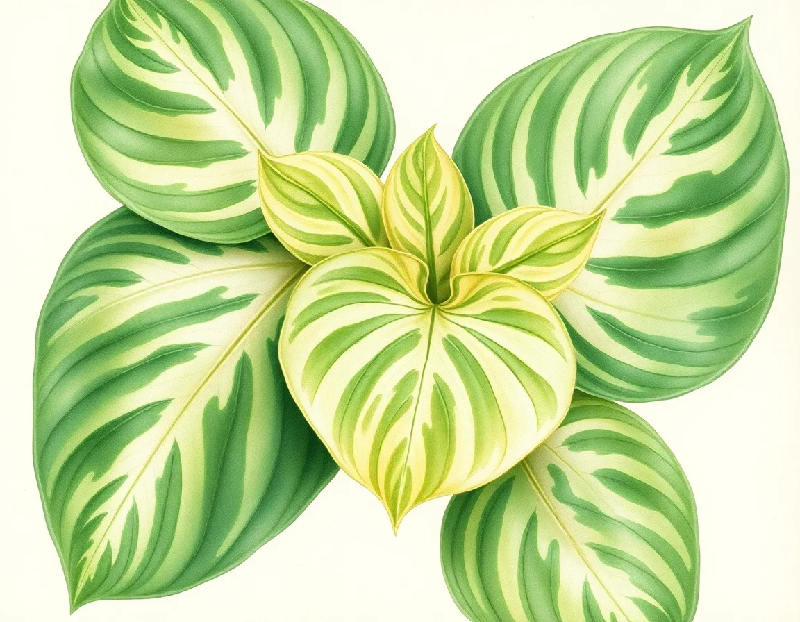 Watercolor illustration of Hosta 'Gosan Sigi Grey'