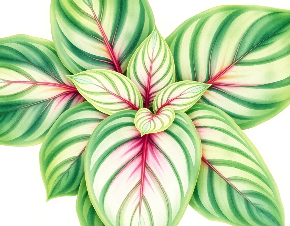 Watercolor illustration of Hosta 'Gosan Sunproof'