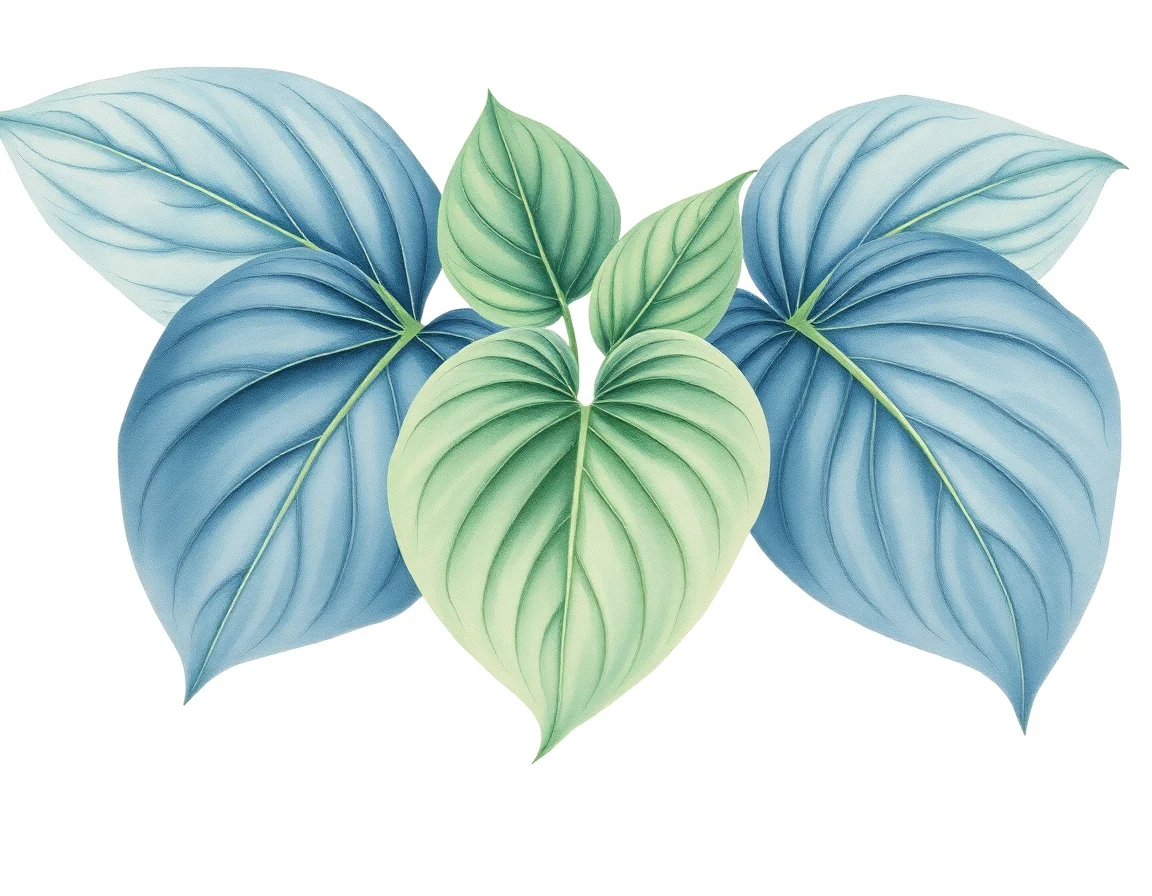 Watercolor illustration of Hosta 'Gotham'