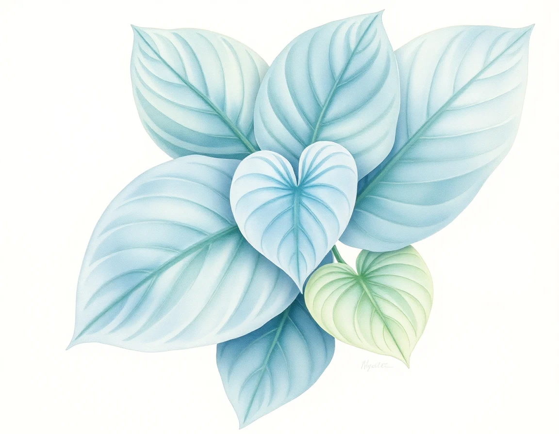 Watercolor illustration of Hosta 'Gothic Charm'