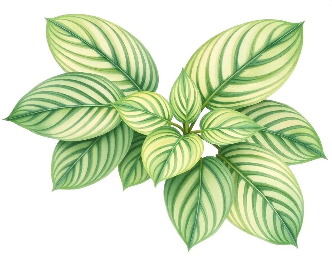 Watercolor illustration of Hosta 'Graceland'