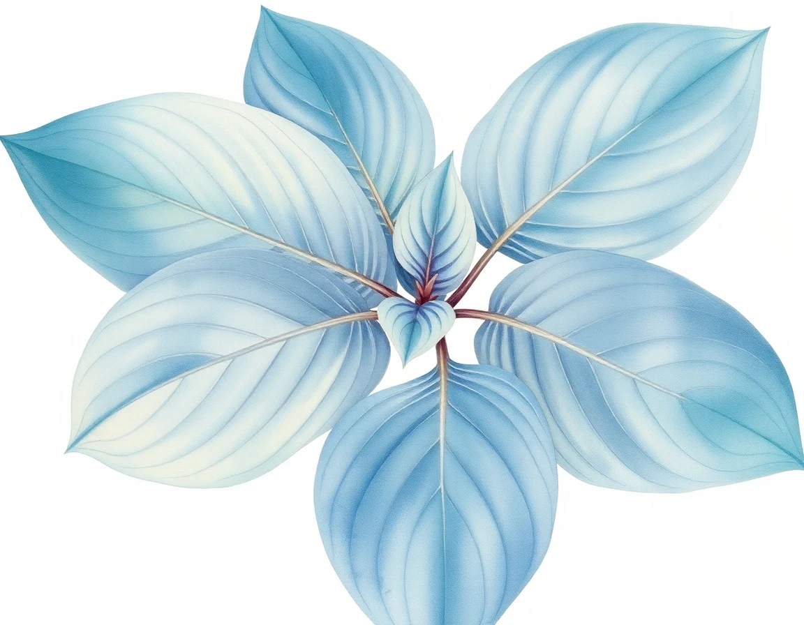 Watercolor illustration of Hosta 'Grain Belt Gold'