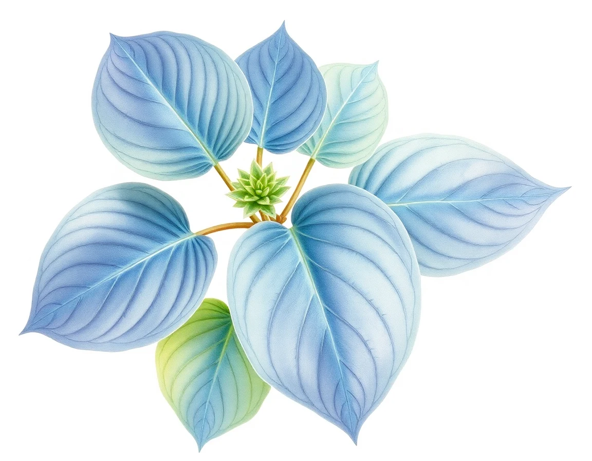 Watercolor illustration of Hosta 'Granada'