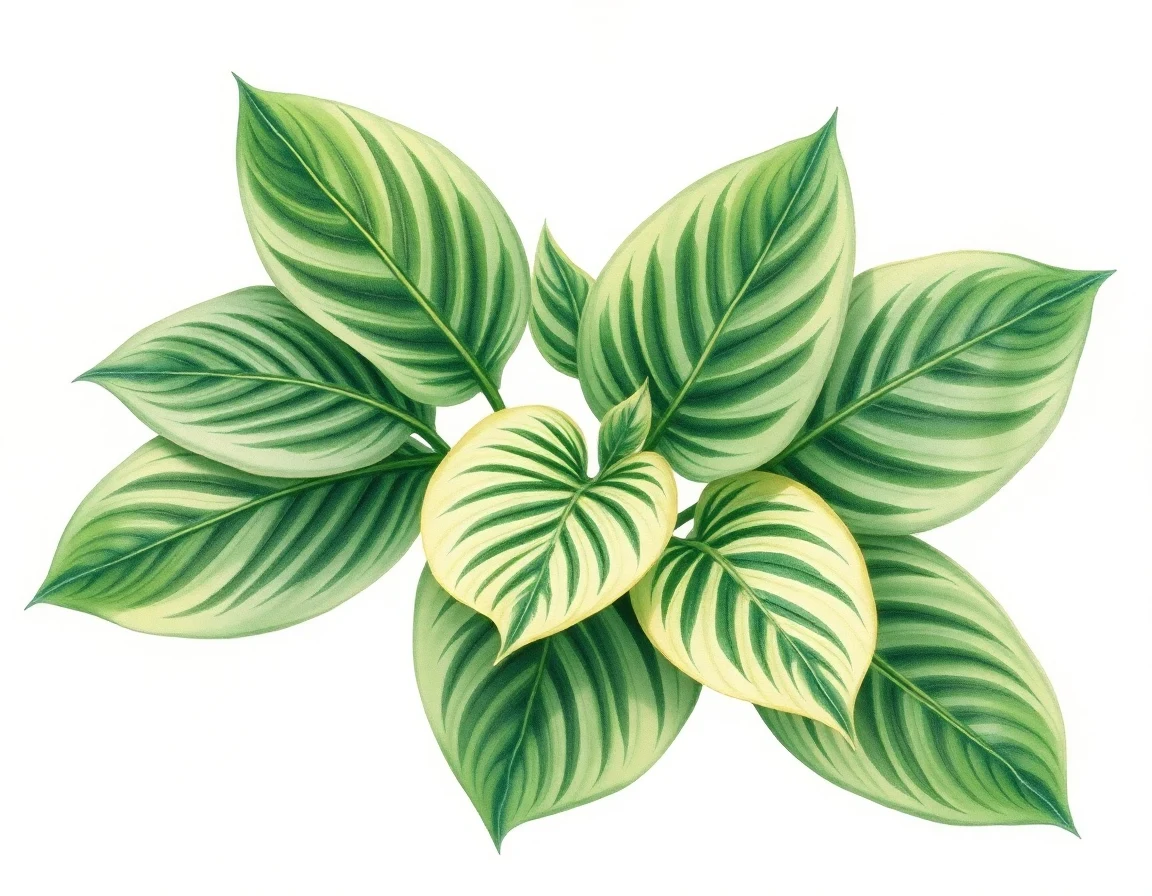 Watercolor illustration of Hosta 'Grand Finale'