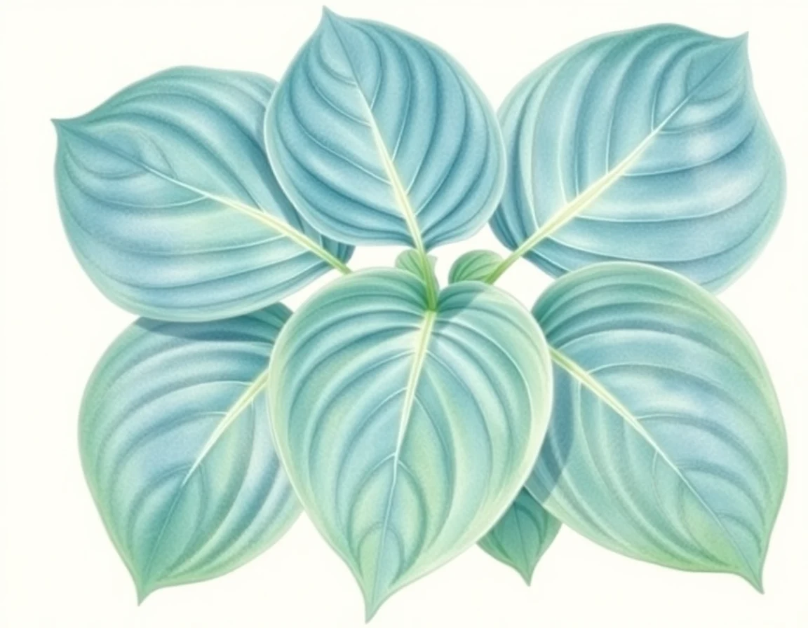 Watercolor illustration of Hosta 'Grand Master'