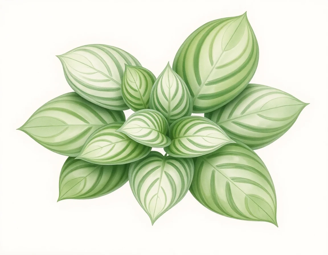 Watercolor illustration of Hosta 'Grand Prix'