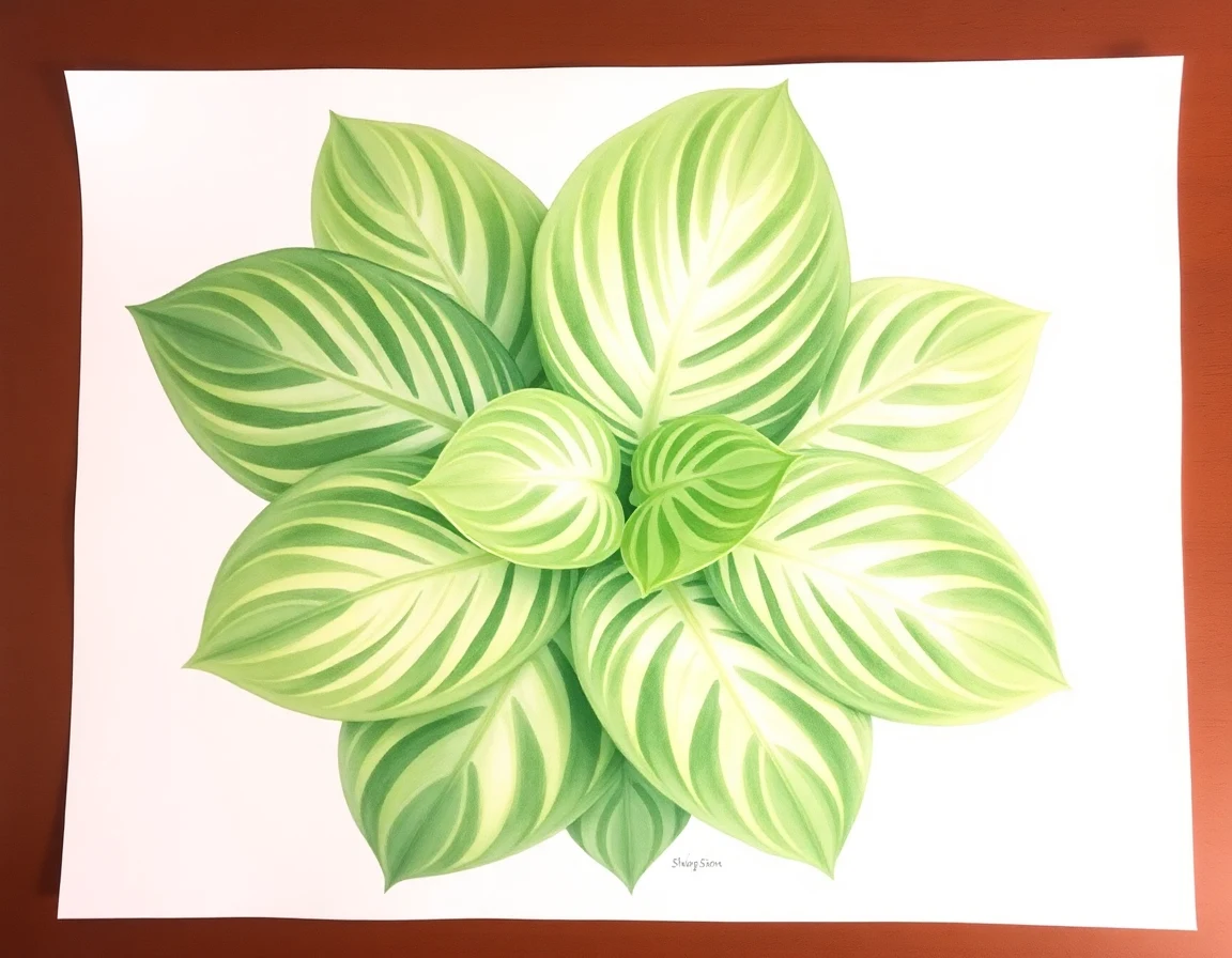 Watercolor illustration of Hosta 'Grape Fizz'