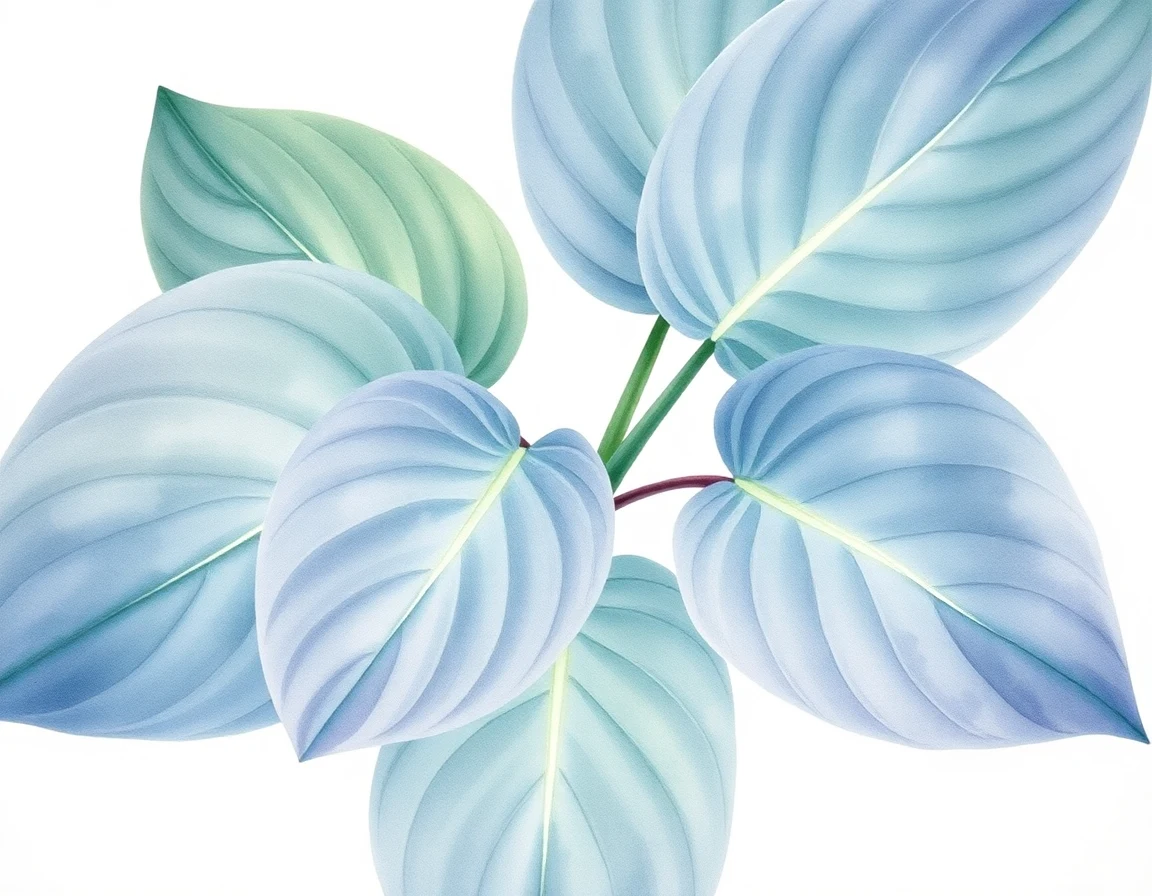 Watercolor illustration of Hosta 'Grass Skirt'