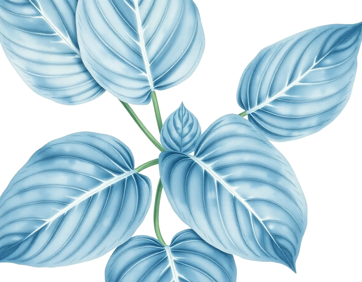 Watercolor illustration of Hosta 'Gray Cole'