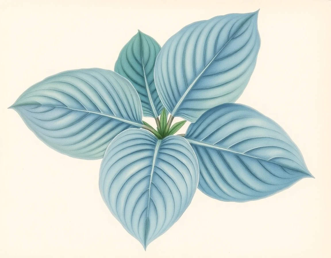 Watercolor illustration of Hosta 'Great American Expectations'