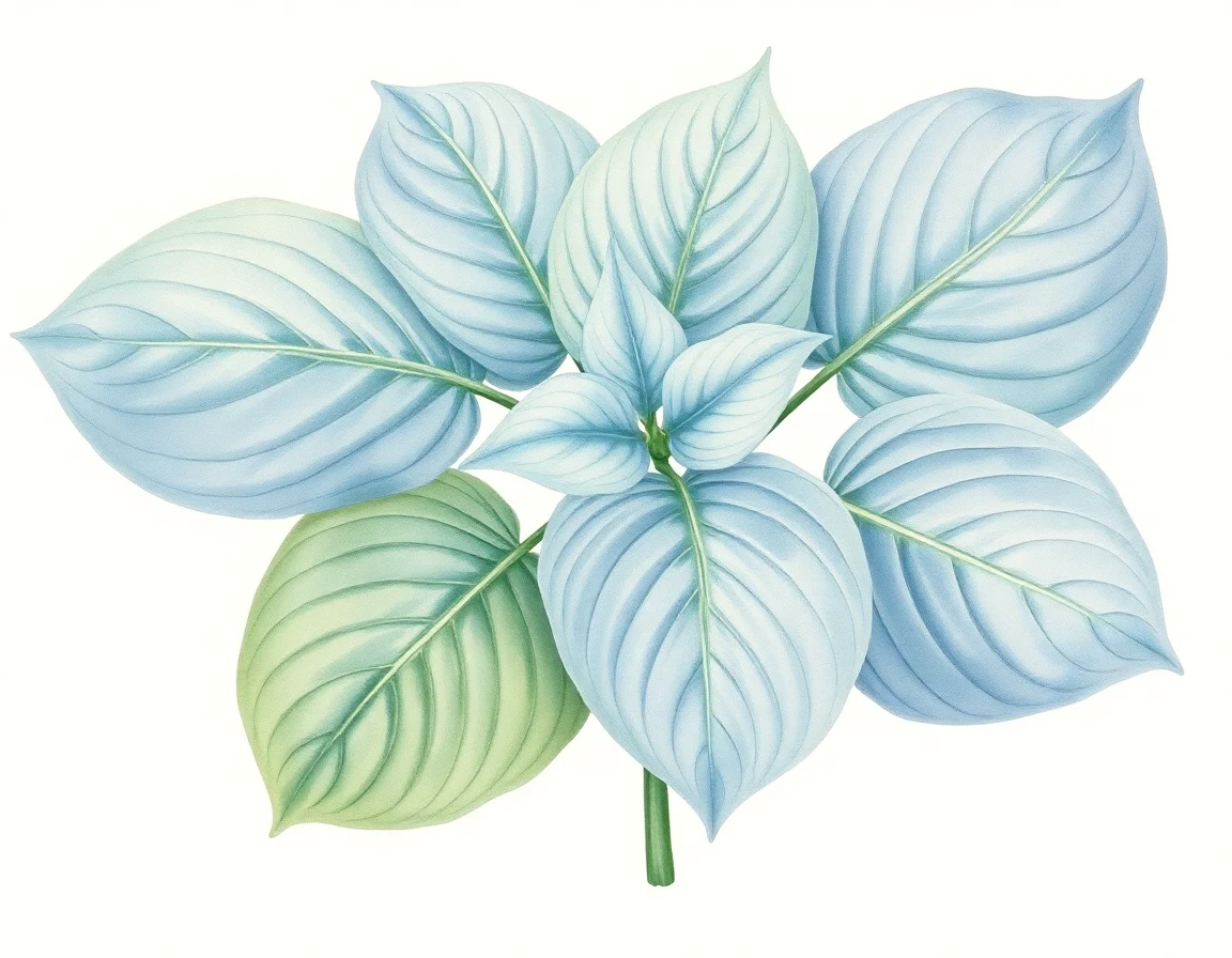 Watercolor illustration of Hosta 'Great Balls of Fire'