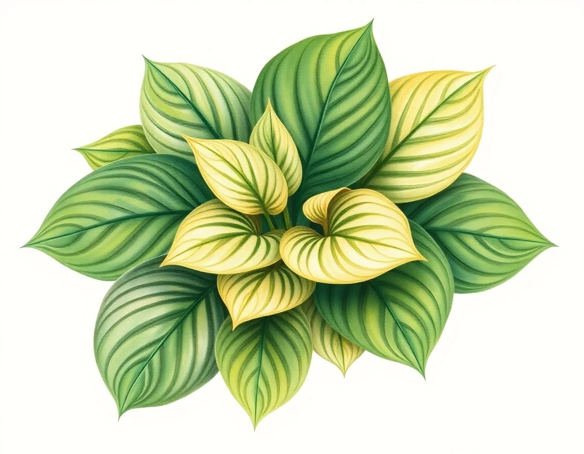 Watercolor illustration of Hosta 'Great Desire'