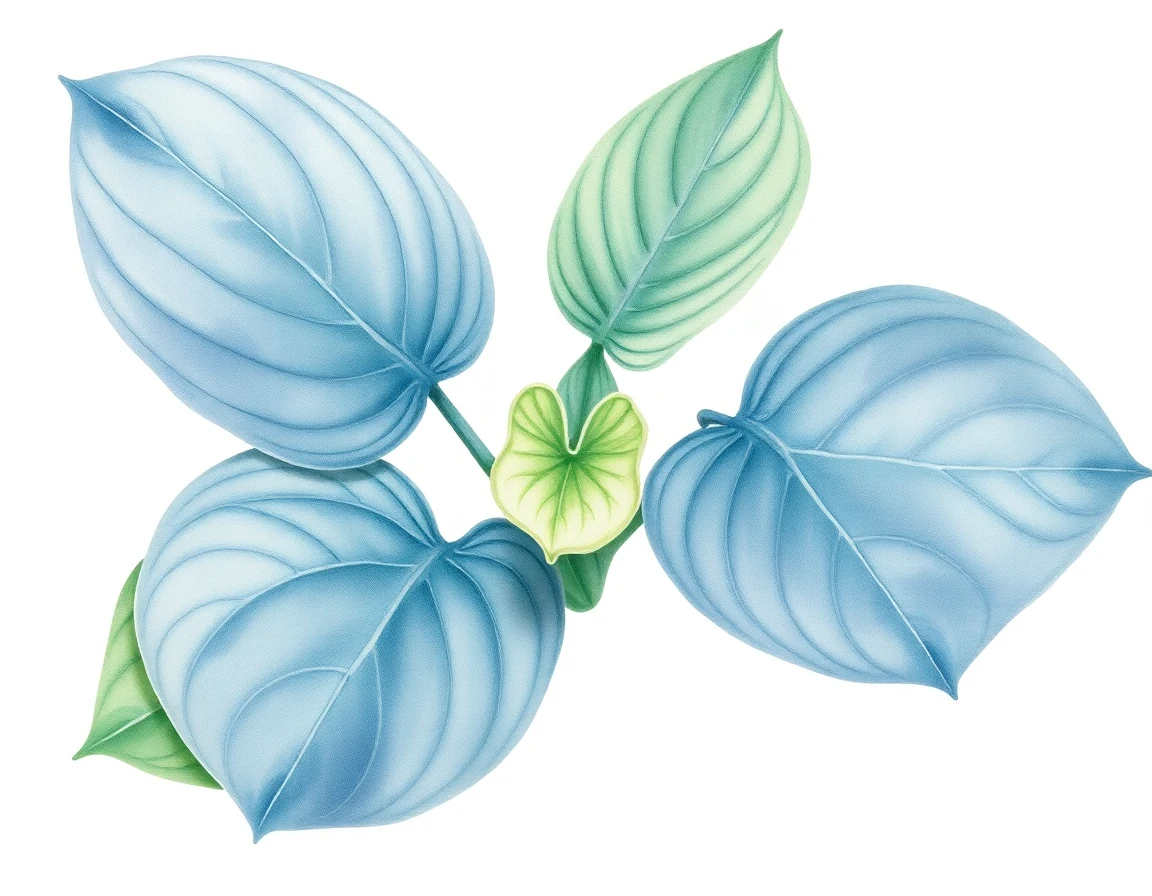 Watercolor illustration of Hosta 'Great Lakes Lighthouse'