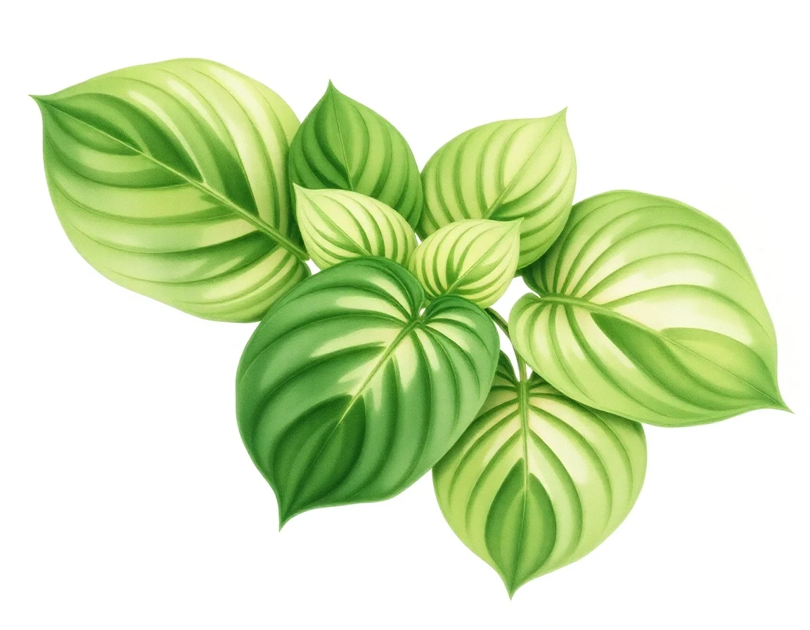 Watercolor illustration of Hosta 'Green Aspen'