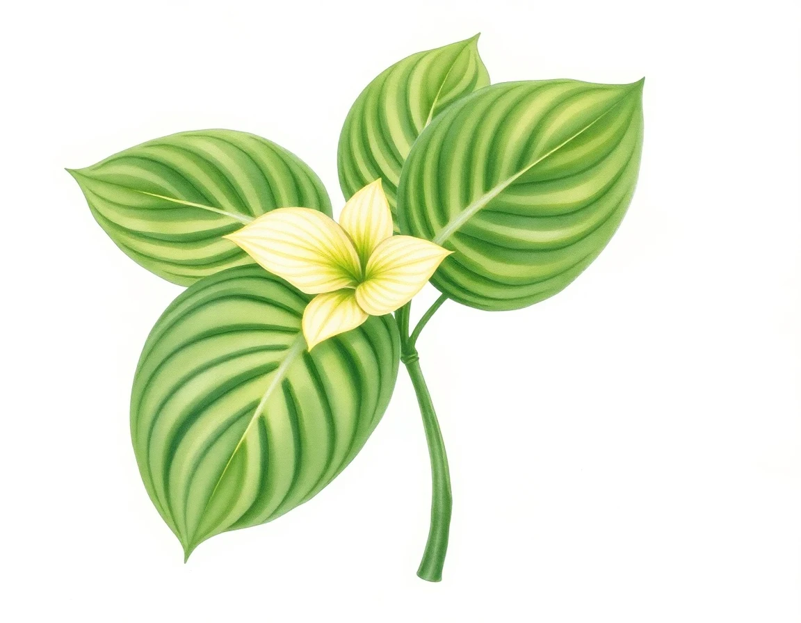 Watercolor illustration of Hosta 'Green Beret'