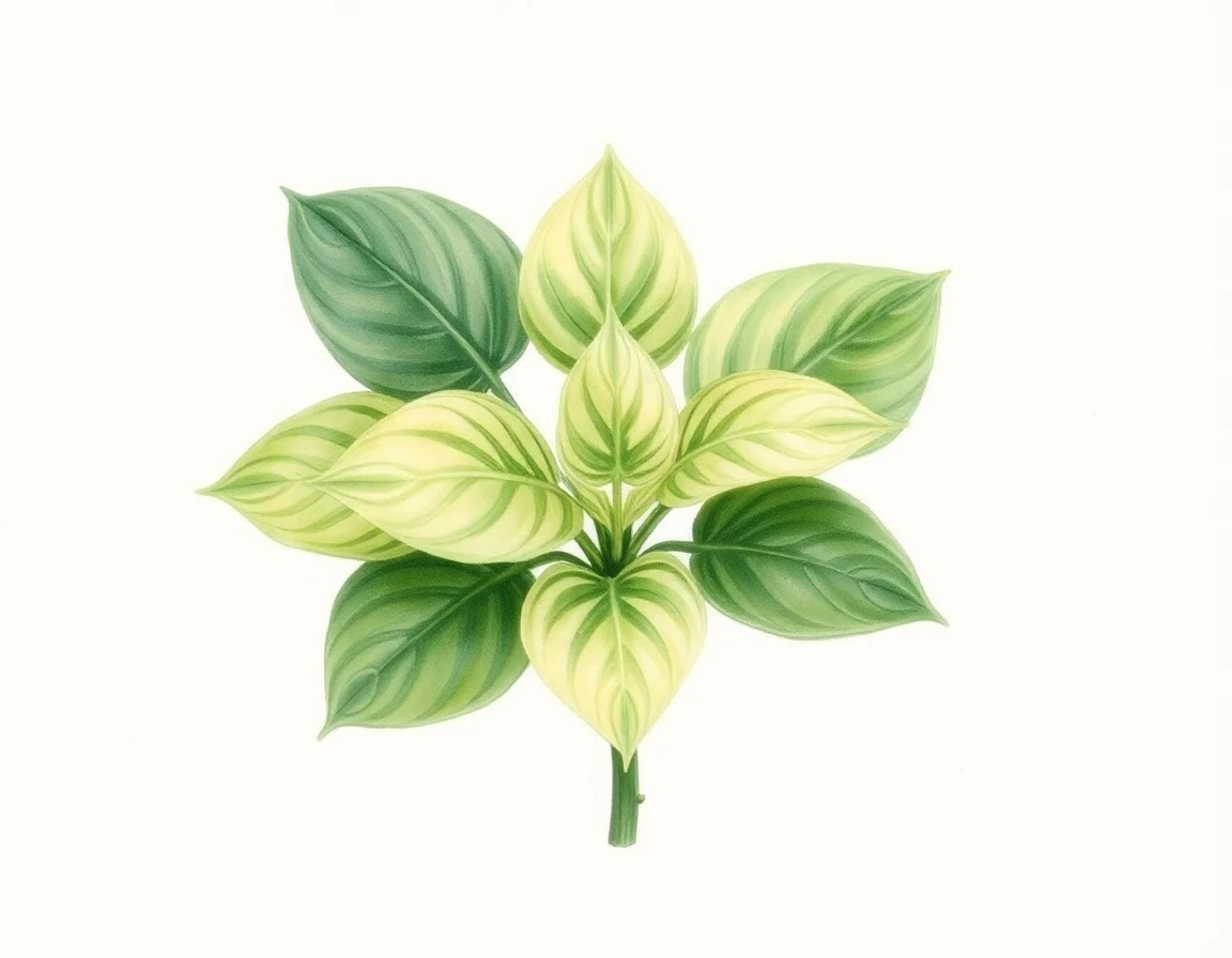 Watercolor illustration of Hosta 'Green Blade'