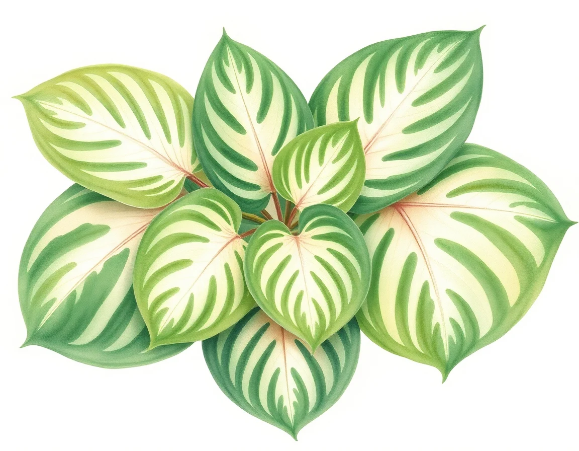 Watercolor illustration of Hosta 'Green Dome'